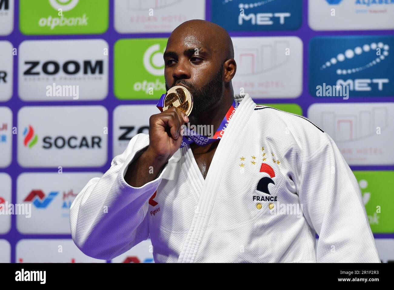 Teddy Riner France's Teddy Riner poses with the gold medal after winning the men's