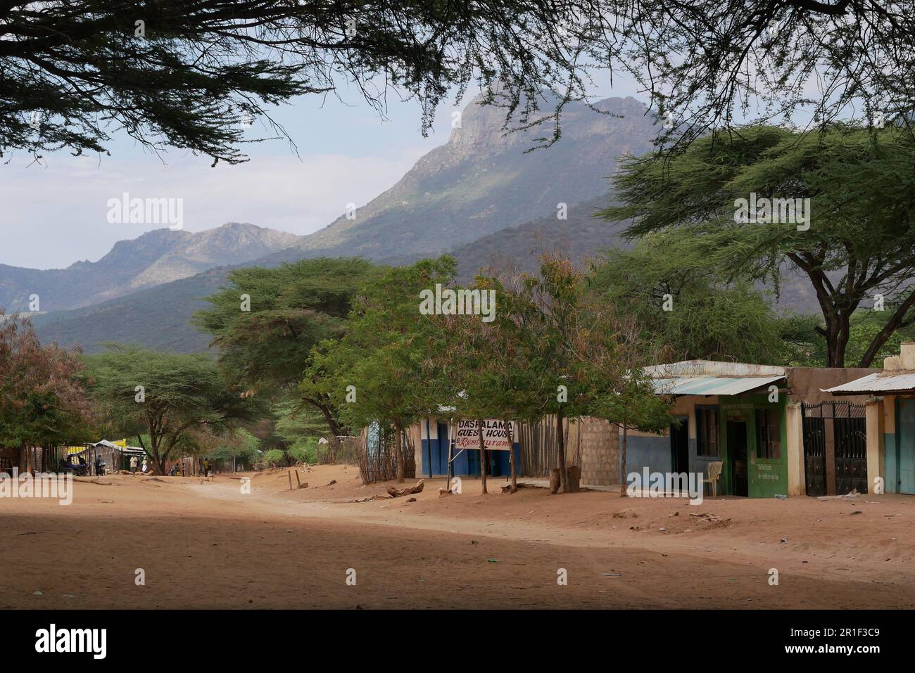 South Horr, Kenya â€“ 11.28.2022 Mountains rise behind the empty