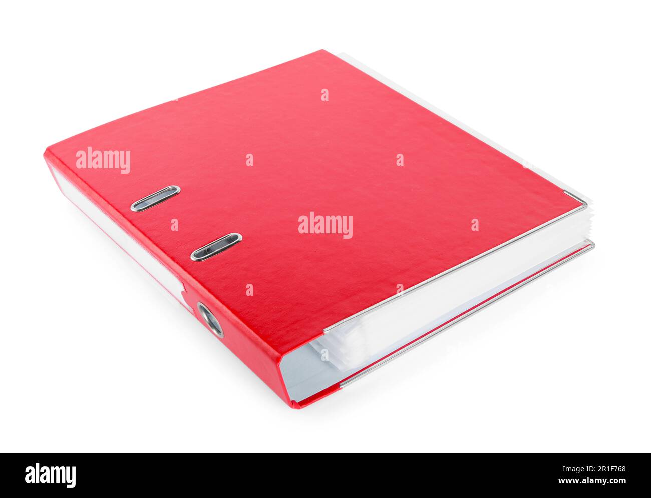 One red office folder isolated on white Stock Photo - Alamy