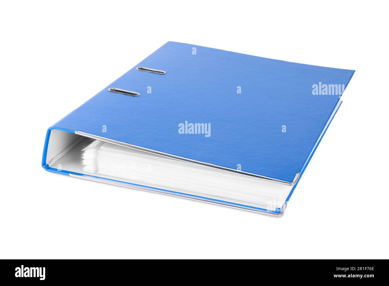 One blue office folder isolated on white Stock Photo