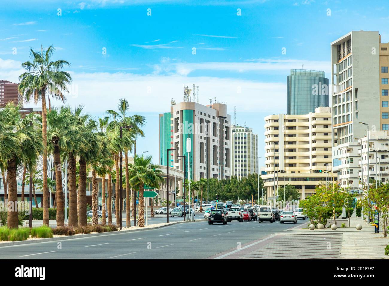 Jeddah downtown central district street, Saudi Arabia Stock Photo
