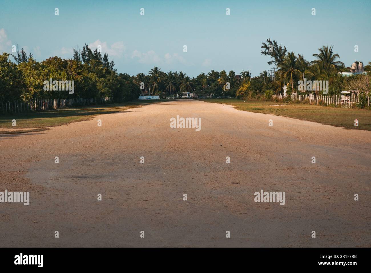 the dirt runway at Holbox Airport, Quintana Roo, Mexico Stock Photo Alamy