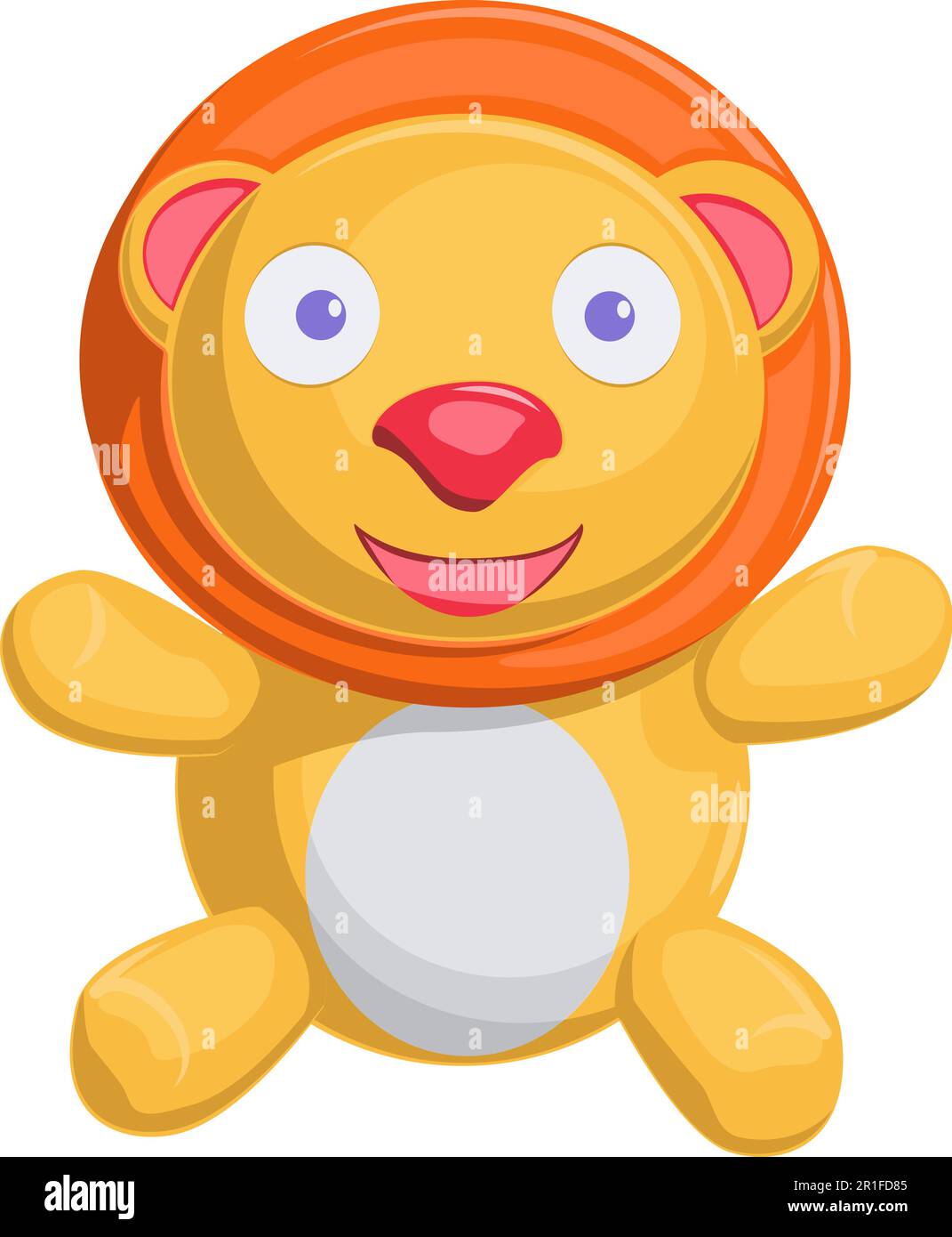 Soft toy lion cub. Line art illustration. Vector illustration of a baby