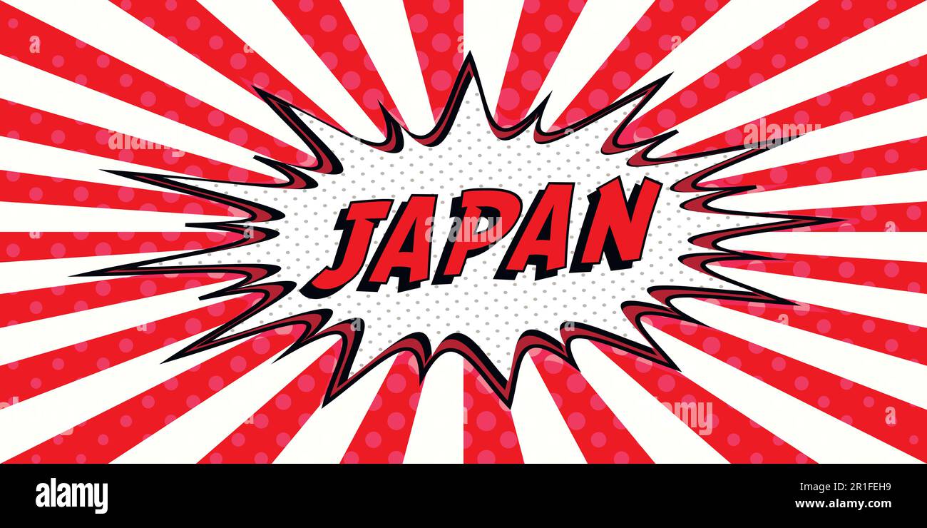 Flag banner of JAPAN the style of pop art Comic Speech Bubble. JAPAN