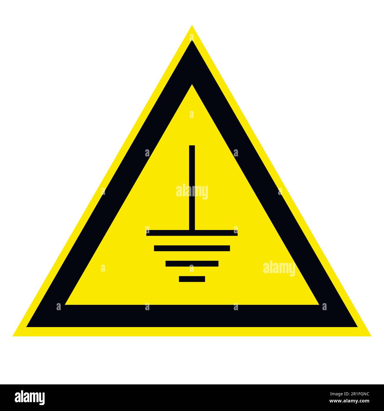 triangular sign grounding electrical equipment Stock Vector