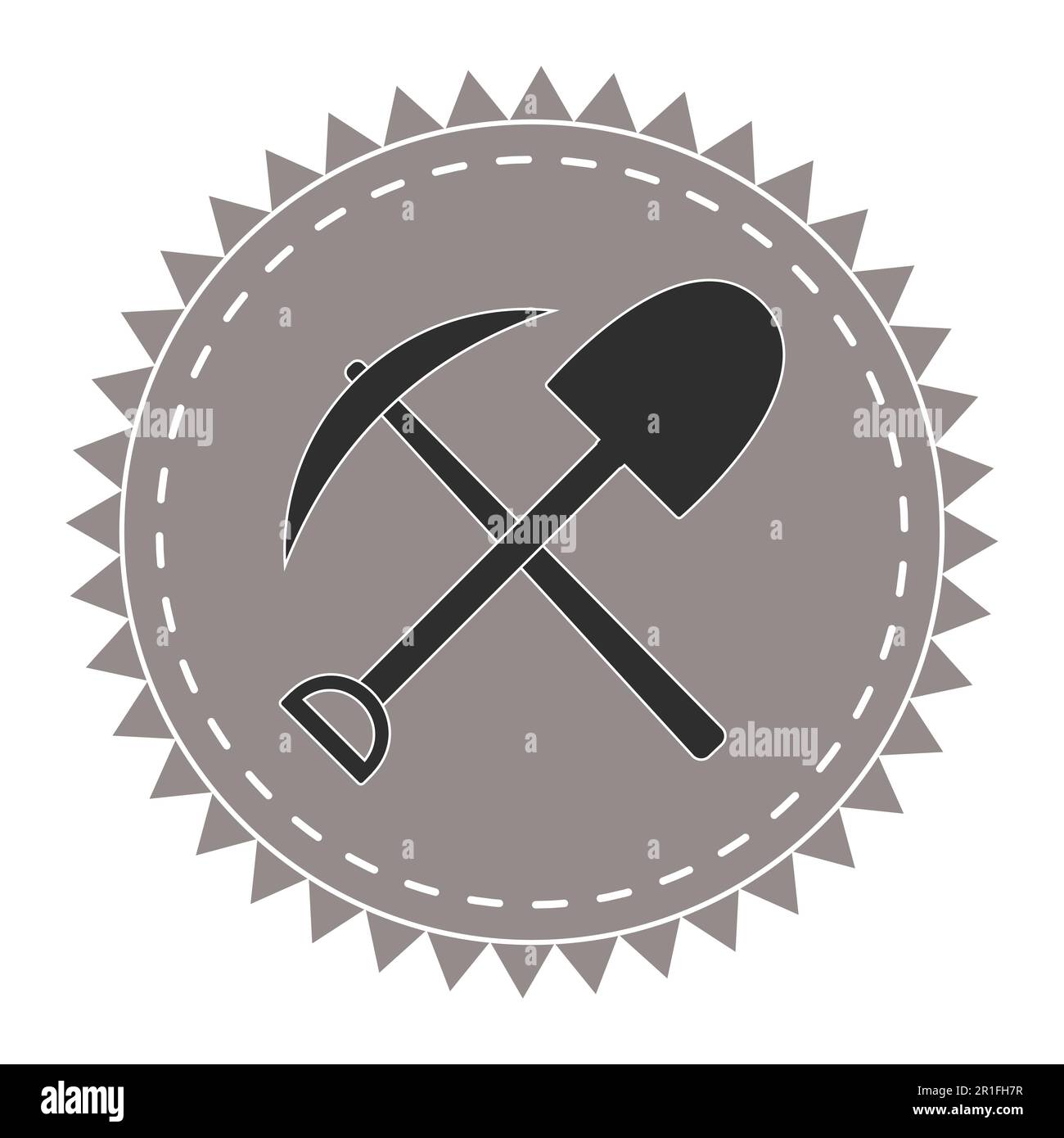 logo icon digger, pick and shovel, seekers treasure, vector Stock