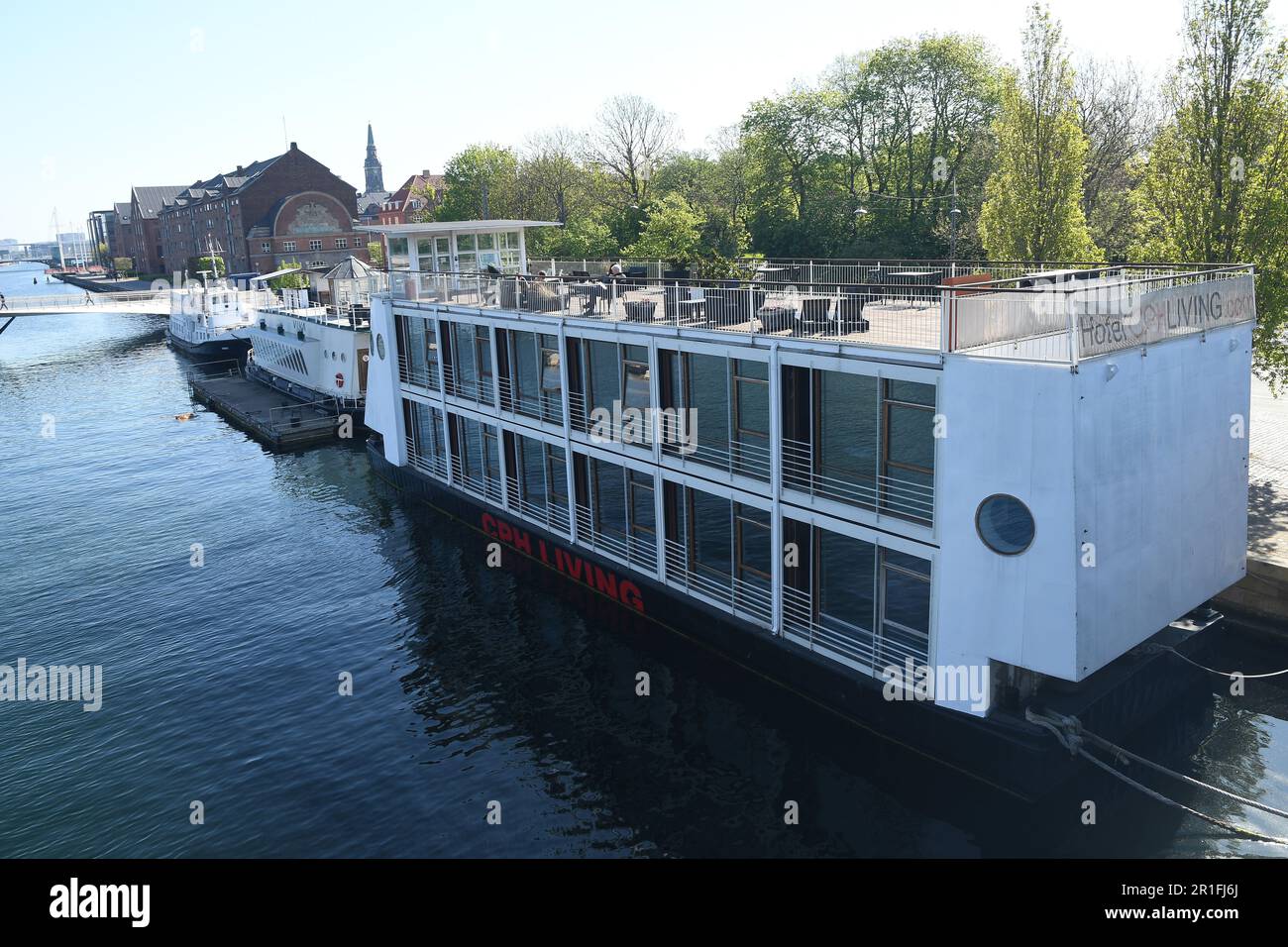 May 13,2023/ CPH living hotel view of langro bride and black dimond royal  library and vew of Copenhagen canal danish capital Copenhagen Denmark.  (Photo.Francis Joseph Dean/Dean Pictures Stock Photo - Alamy