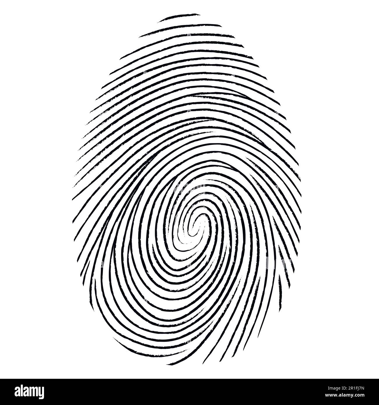 Black fingerprint shape. secure identification. Vector illustration