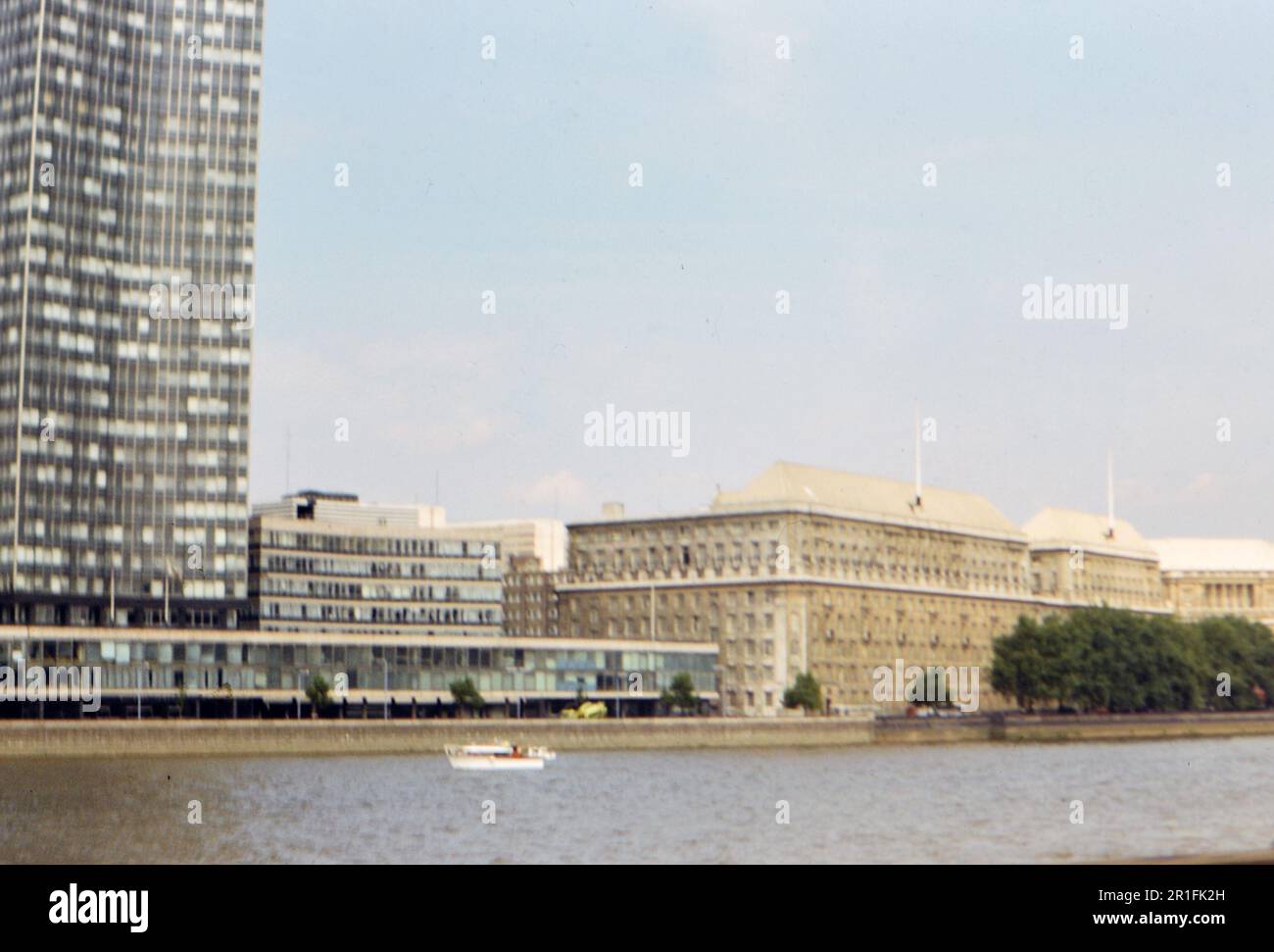 Millbank Tower (originally Vickers Tower) and Thames House in London ca. 1976 Stock Photo