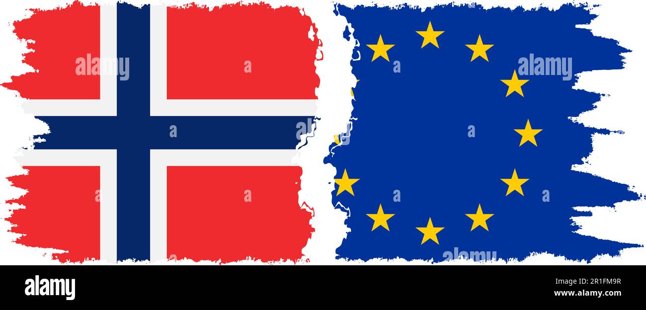 EU and Norway grunge flags connection, vector Stock Vector Image & Art