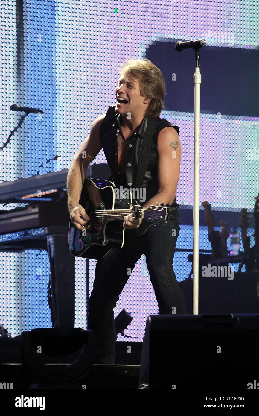 Jon Bon Jovi Bon Jovi performing live in concert on 'The Circle Tour ...