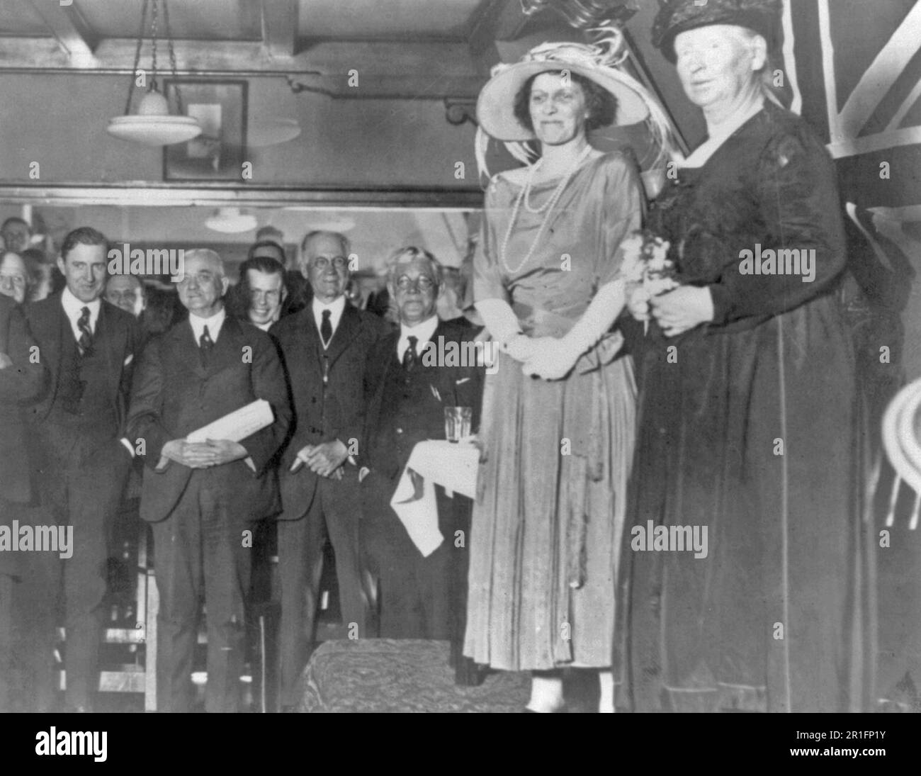Archival Photo Alice Robertson with Lady Astor on platform at National