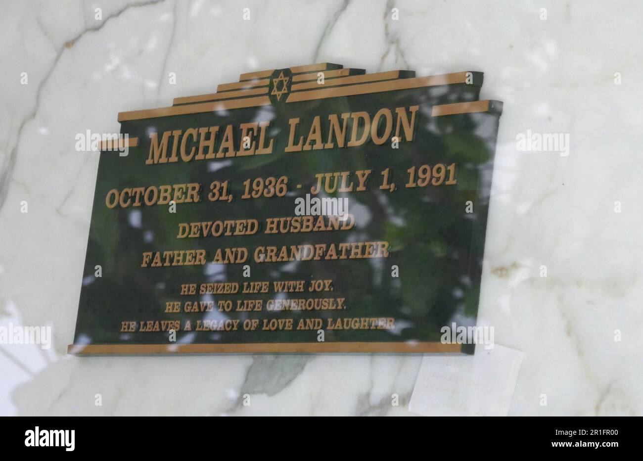 Los Angeles, California, USA 12th May 2023 Actor Michael Landon Grave in Memorial Court Family