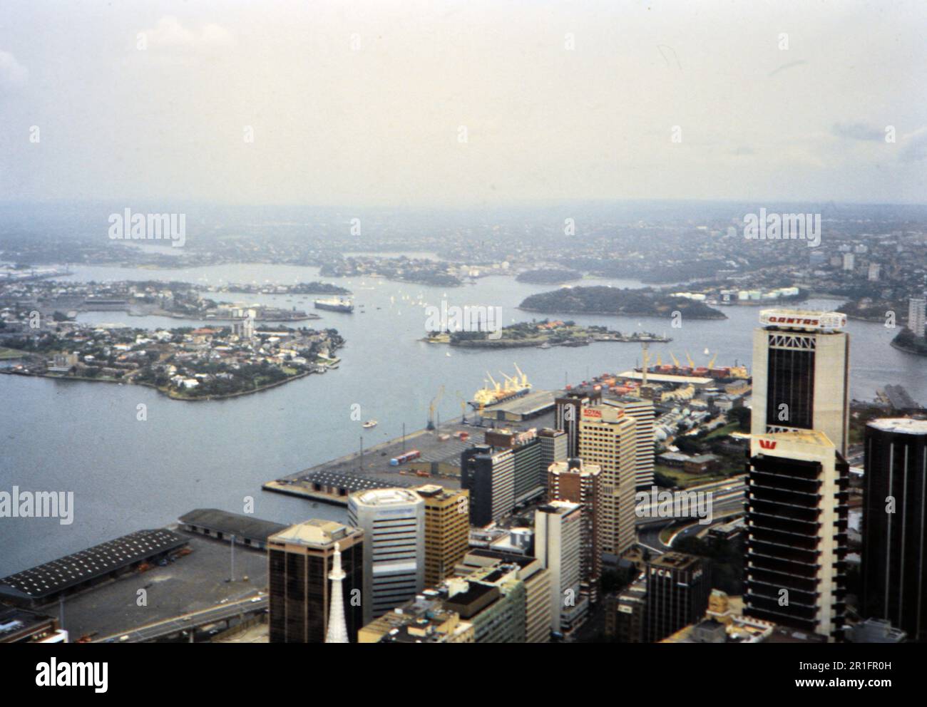 Downtown Sydney Australia, possibly seen from Centerpoint Tower ca. 1985 Stock Photo