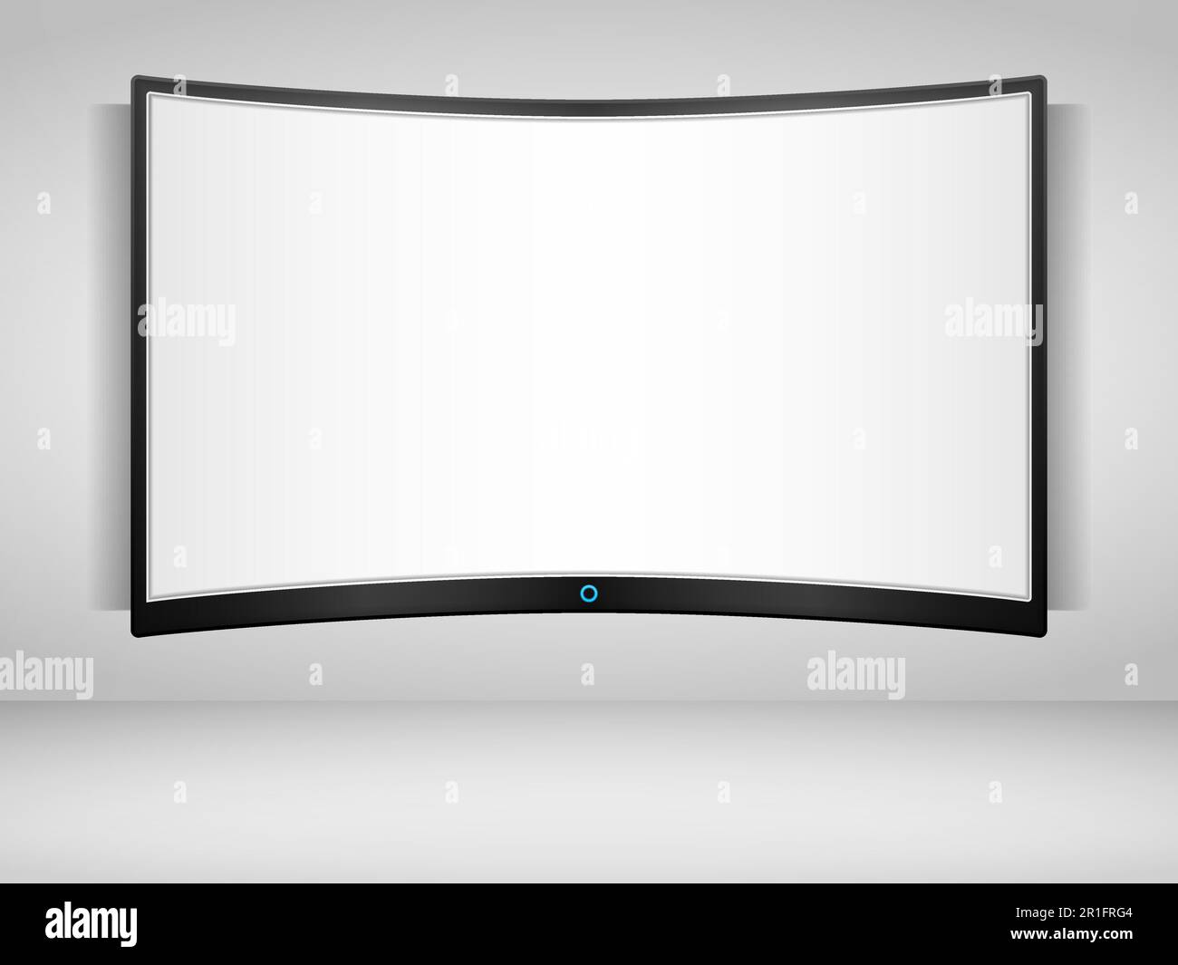 Curved TV screen on the wall, vector eps10 illustration Stock Vector