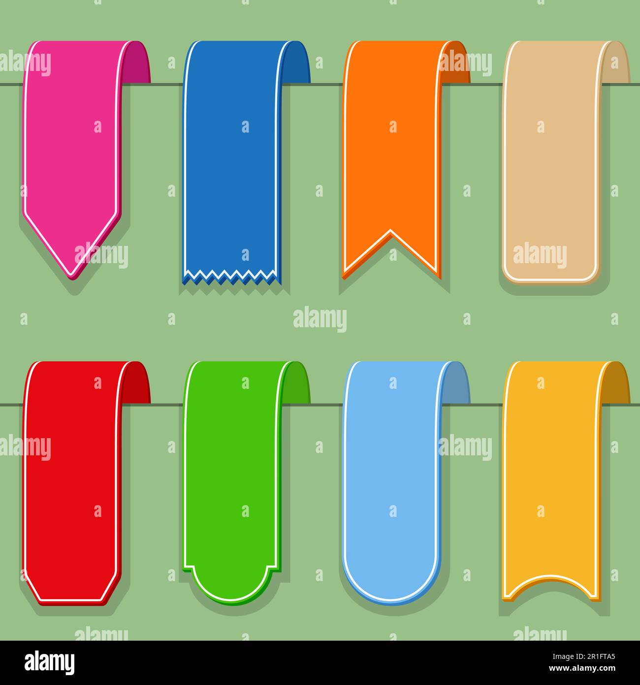 Ribbon R Flat ribbons vector vectors hi-res stock photography and images - Alamy