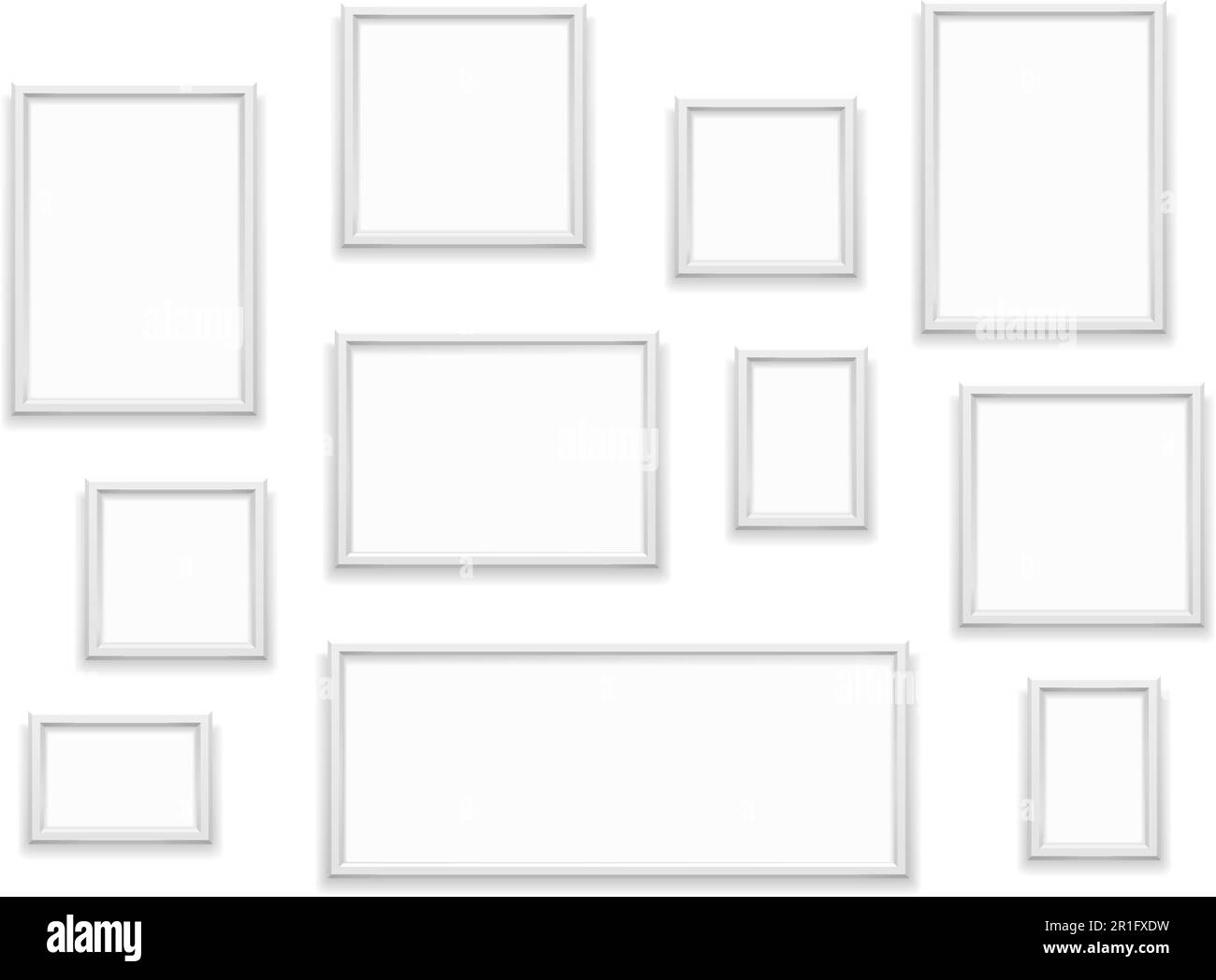 Set of white photo frames, vector eps10 illustration Stock Vector Image