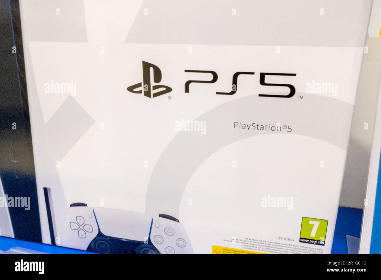 Bordeaux , Aquitaine  France - 05 09 2023 : Sony ps 5 PlayStation 5 home video game console text logo and brand sign ps5 from Sony group wireless game Stock Photo
