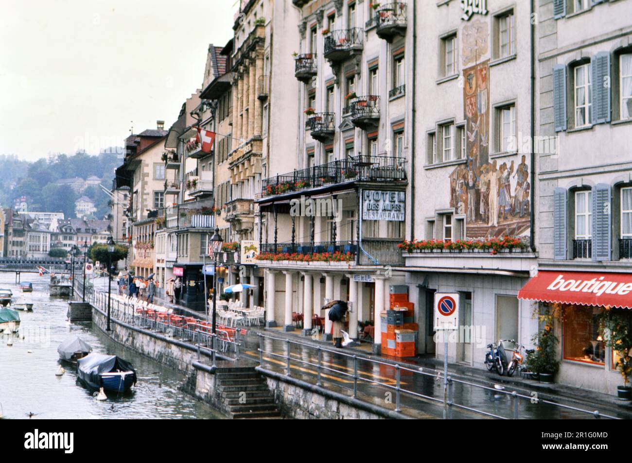 Shops in Lucerne Switzerland ca. 1976 Stock Photo Alamy