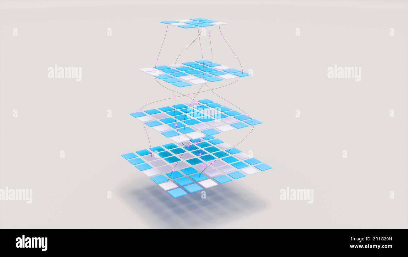 Data base ai deep learning graph vr connection electronic neurons 3d ...