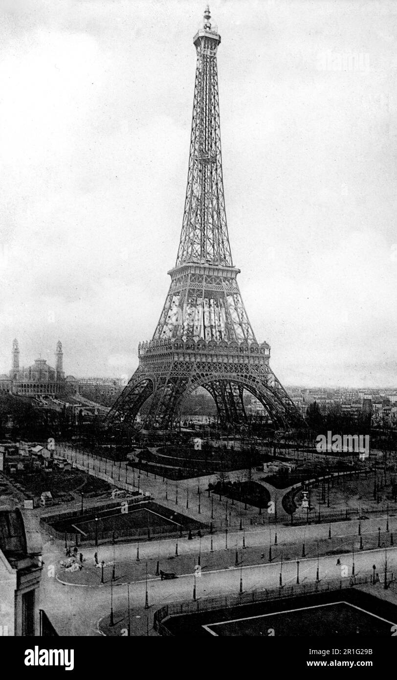 Archival Photo: Eiffel Tower in Paris ca. 1910s Stock Photo