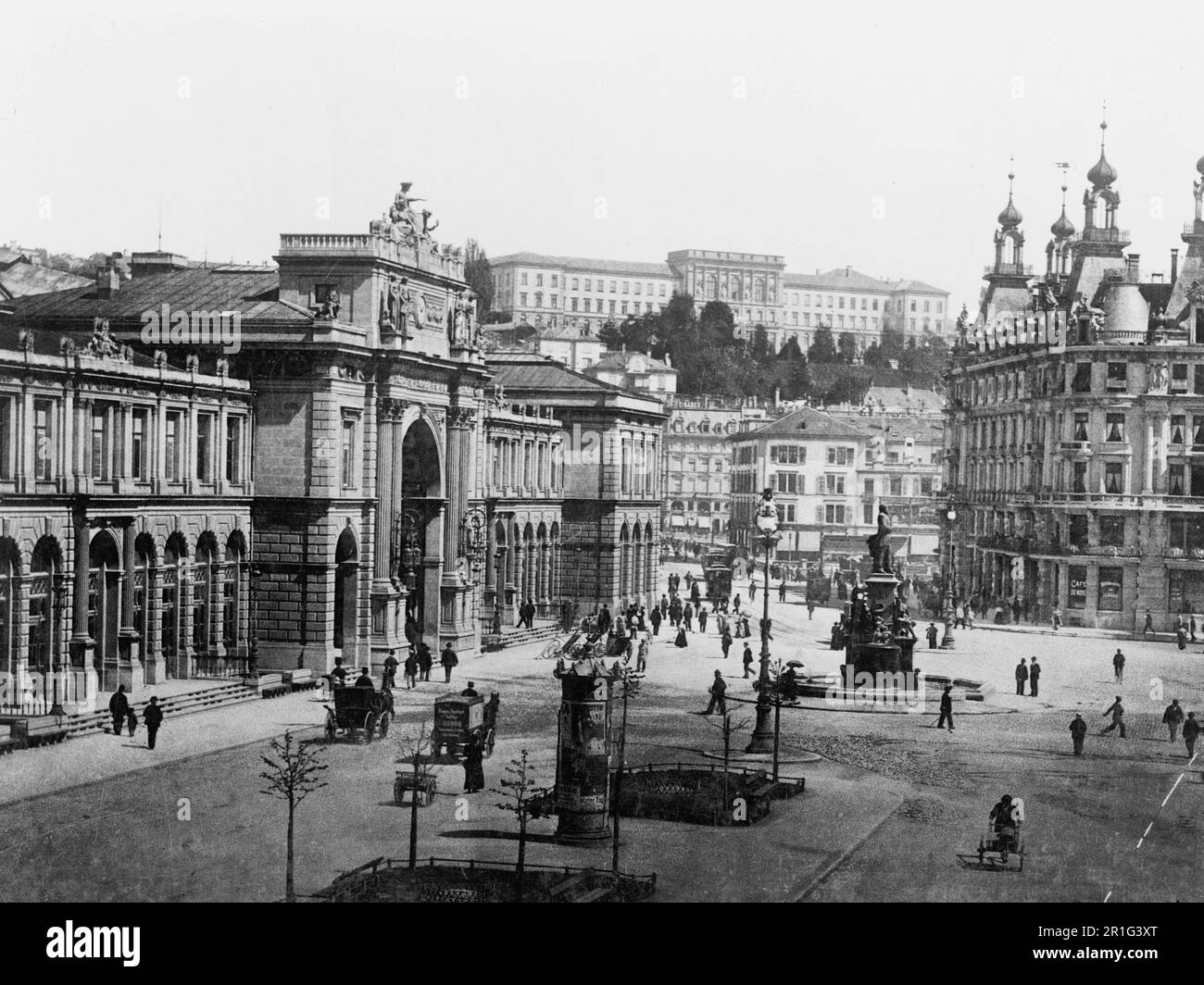 Archival Photo: Ry Plaza and Polytechnic Institute in Zurich Switzerland ca. 1908-1919 Stock Photo