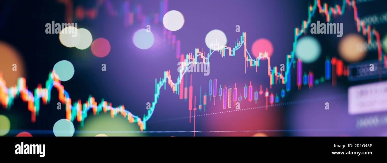 stock market investment trading. Financial chart with up trend line ...