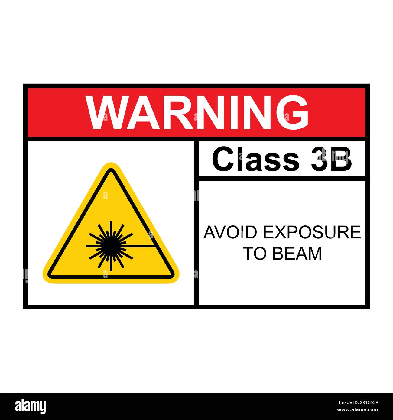 Laser radiation danger class 3B label icon, safety information symbol