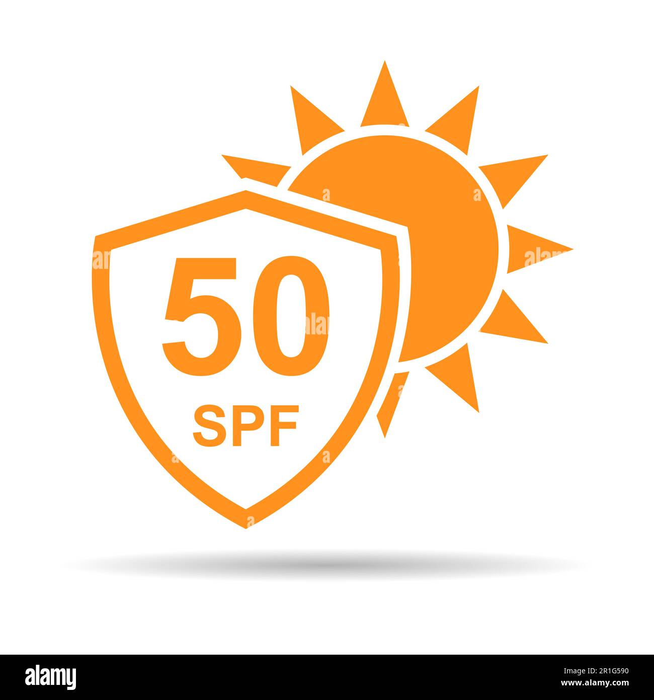 Sun protection factor 50 icon shadow, uv radiation block symbol, sun protect skin vector