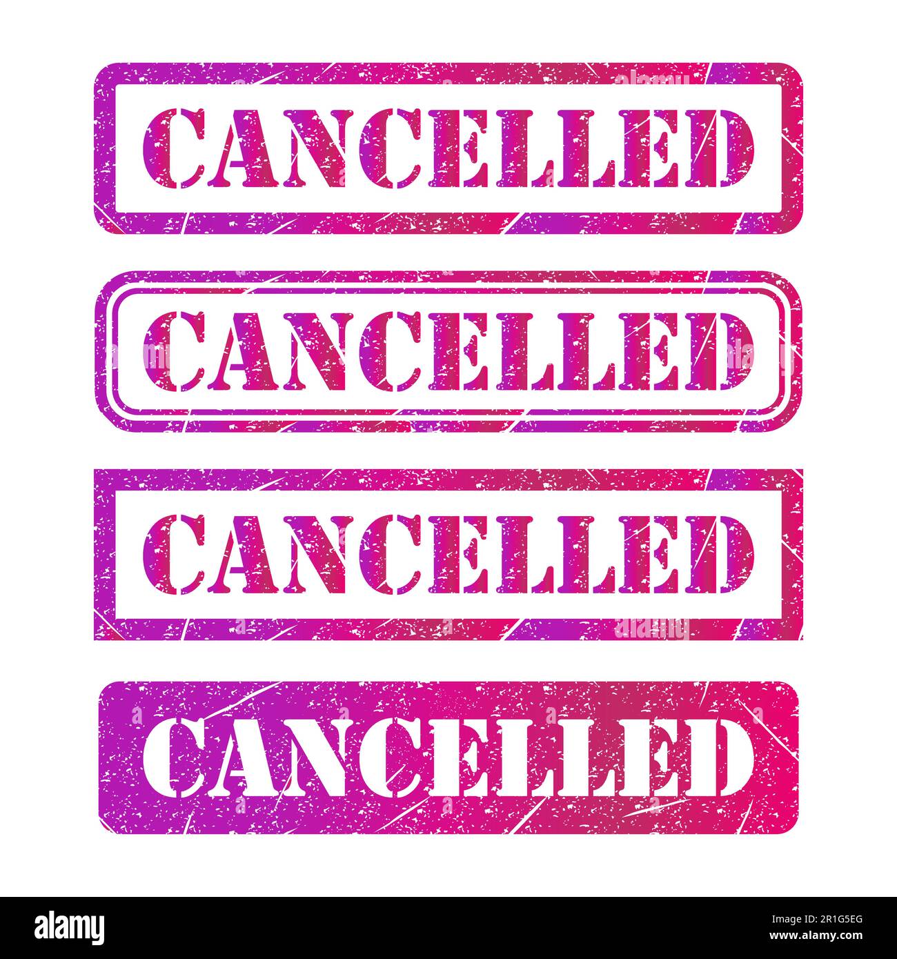 Set of Cancelled stamp symbol, label sticker sign button, text banner ...