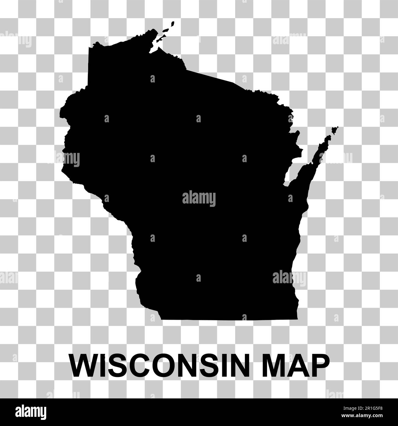 Wisconsin map shape, united states of america. Flat concept icon symbol ...