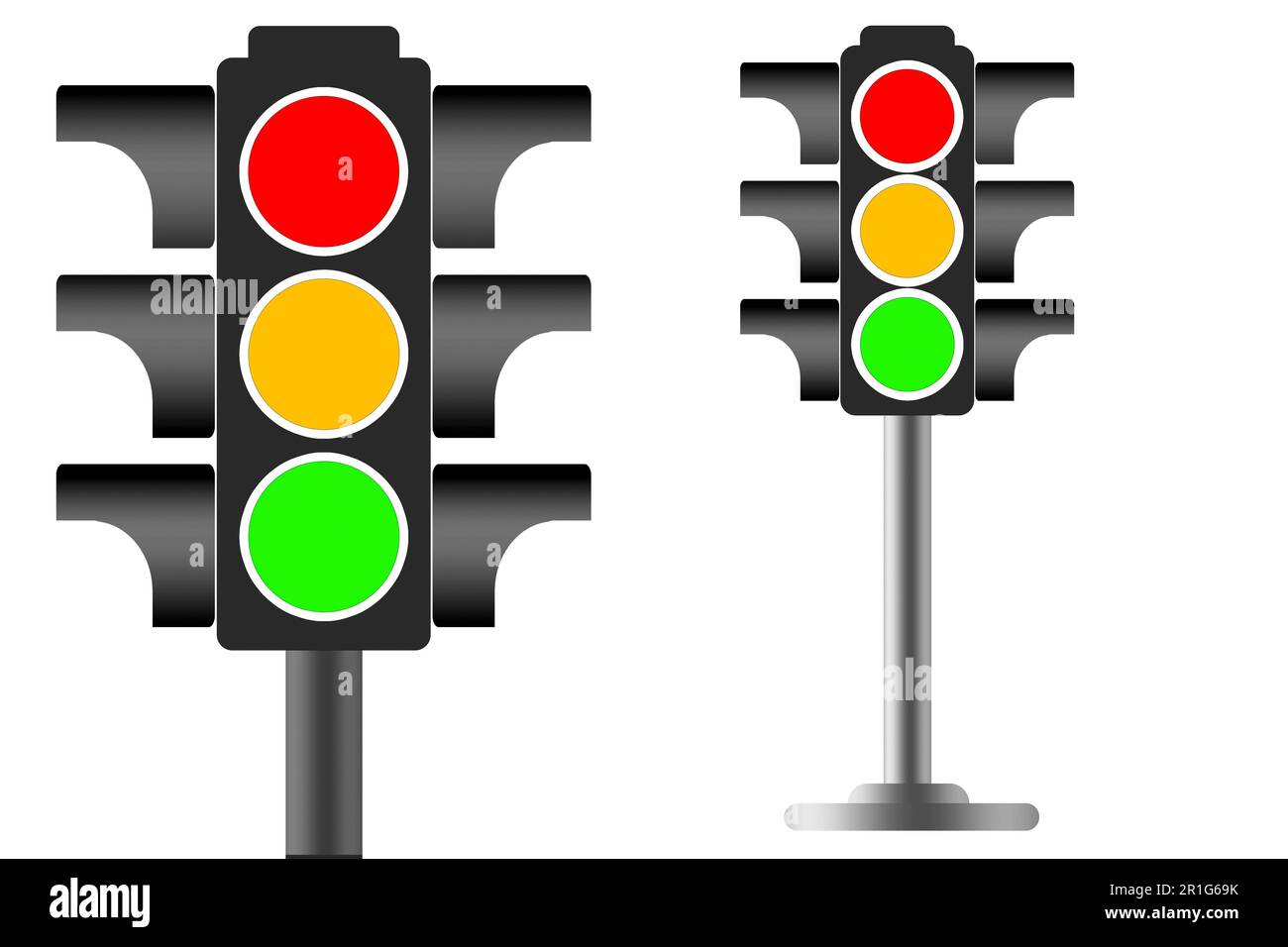 Traffic light isolated on white background, 3d rendering Stock Photo