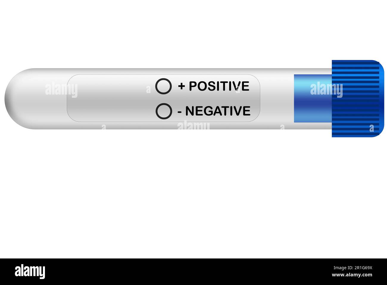 Blank test tube with positive and negative selection, 3d rendering ...