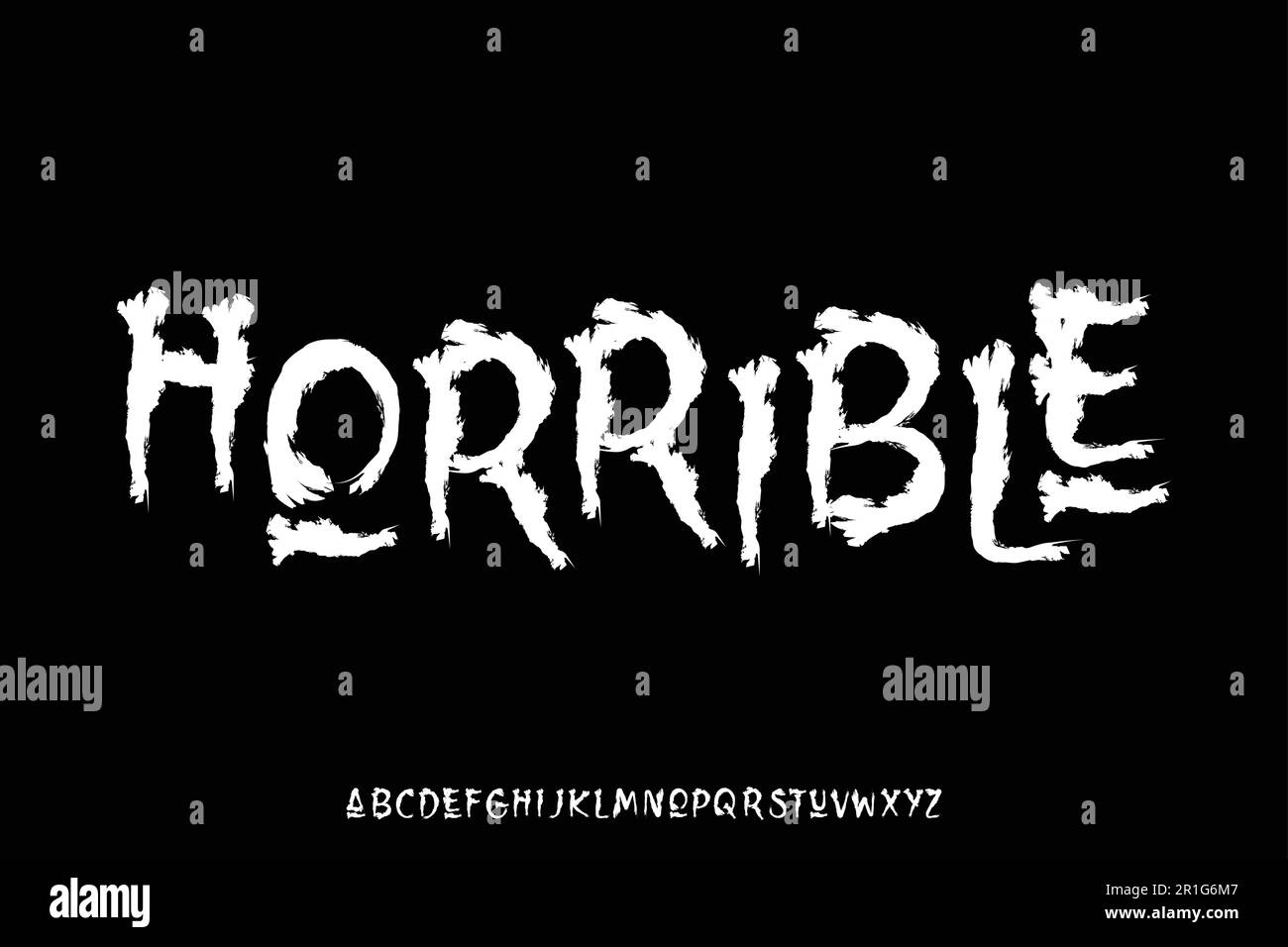 Horror brush stroke display font vector Stock Vector
