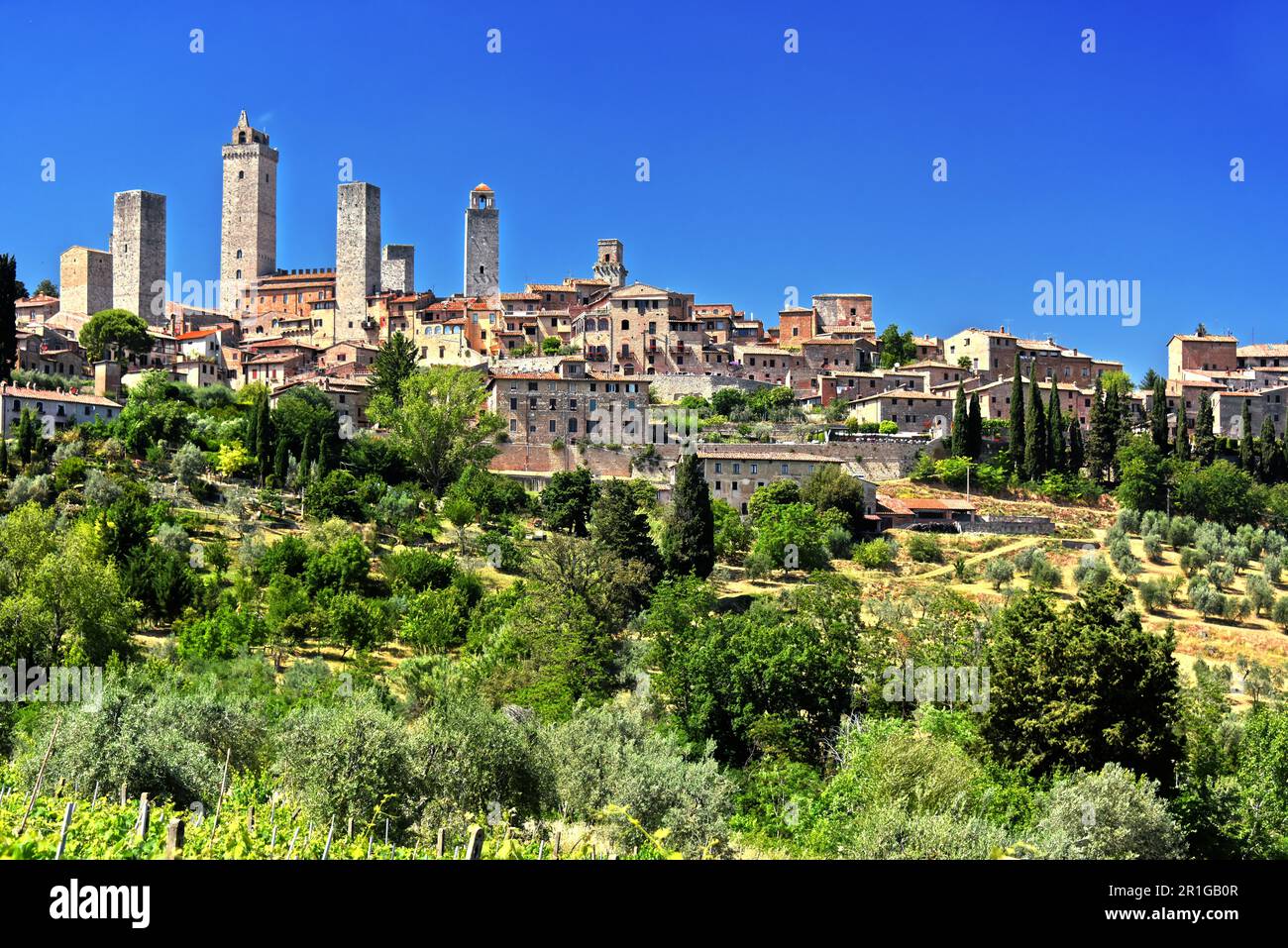 Panoramic view of San Gimignano in Tuscany, Italy. UNESCO World Heritage  Site Stock Photo - Alamy