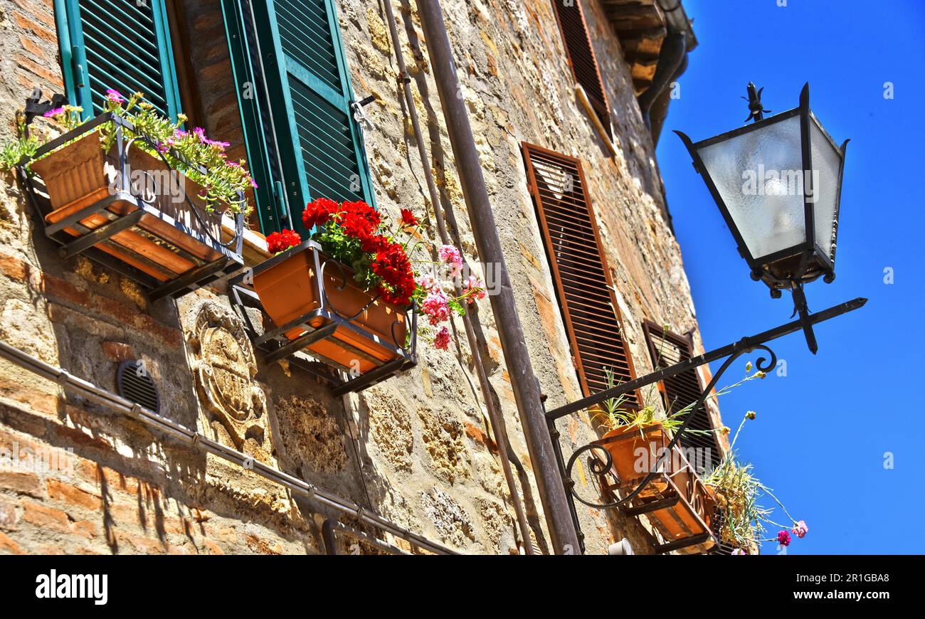 Street of Cetona in Tuscany, Italy Stock Photo