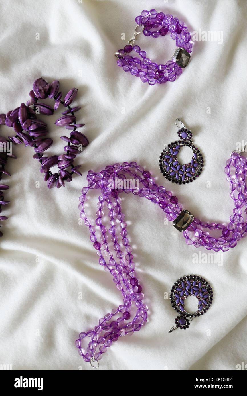 Amethyst and diamond necklace hi-res stock photography and images - Alamy
