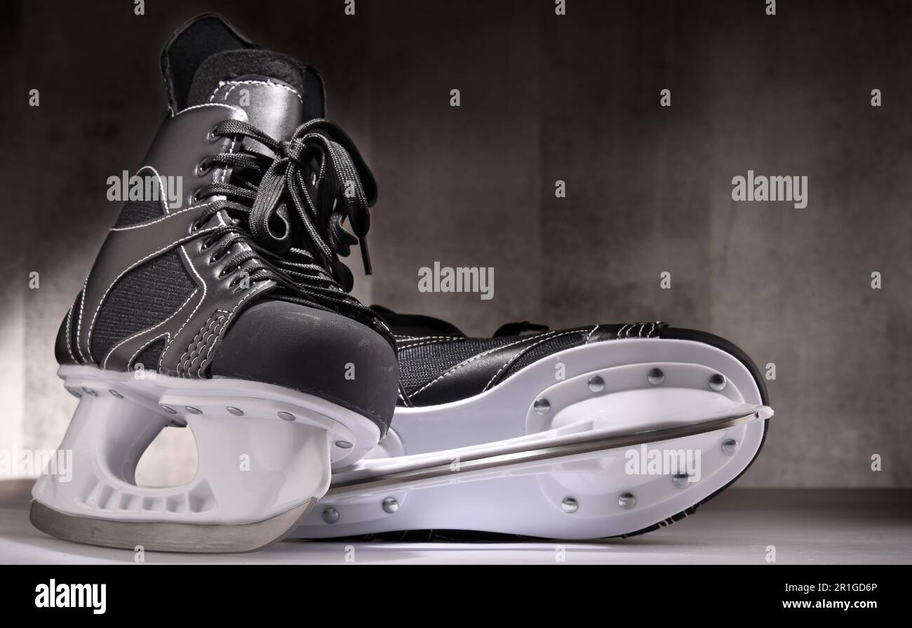 Pair of ice hockey skates Stock Photo Alamy