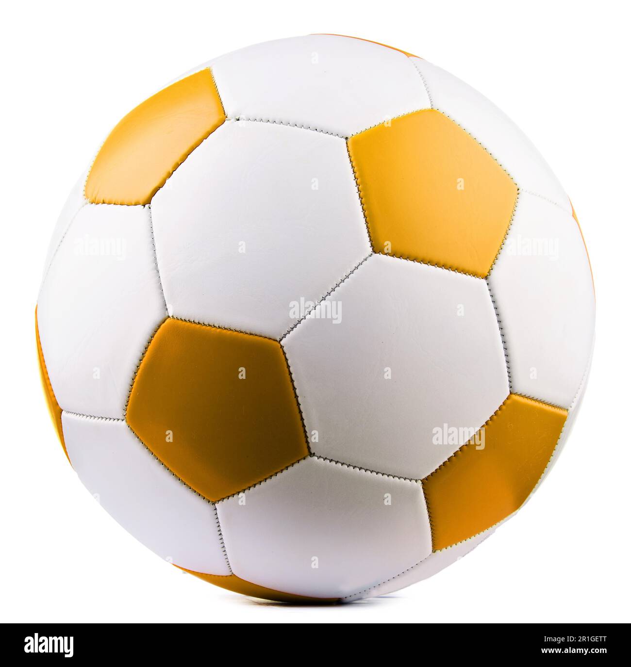 Leather soccer ball isolated on white background Stock Photo - Alamy