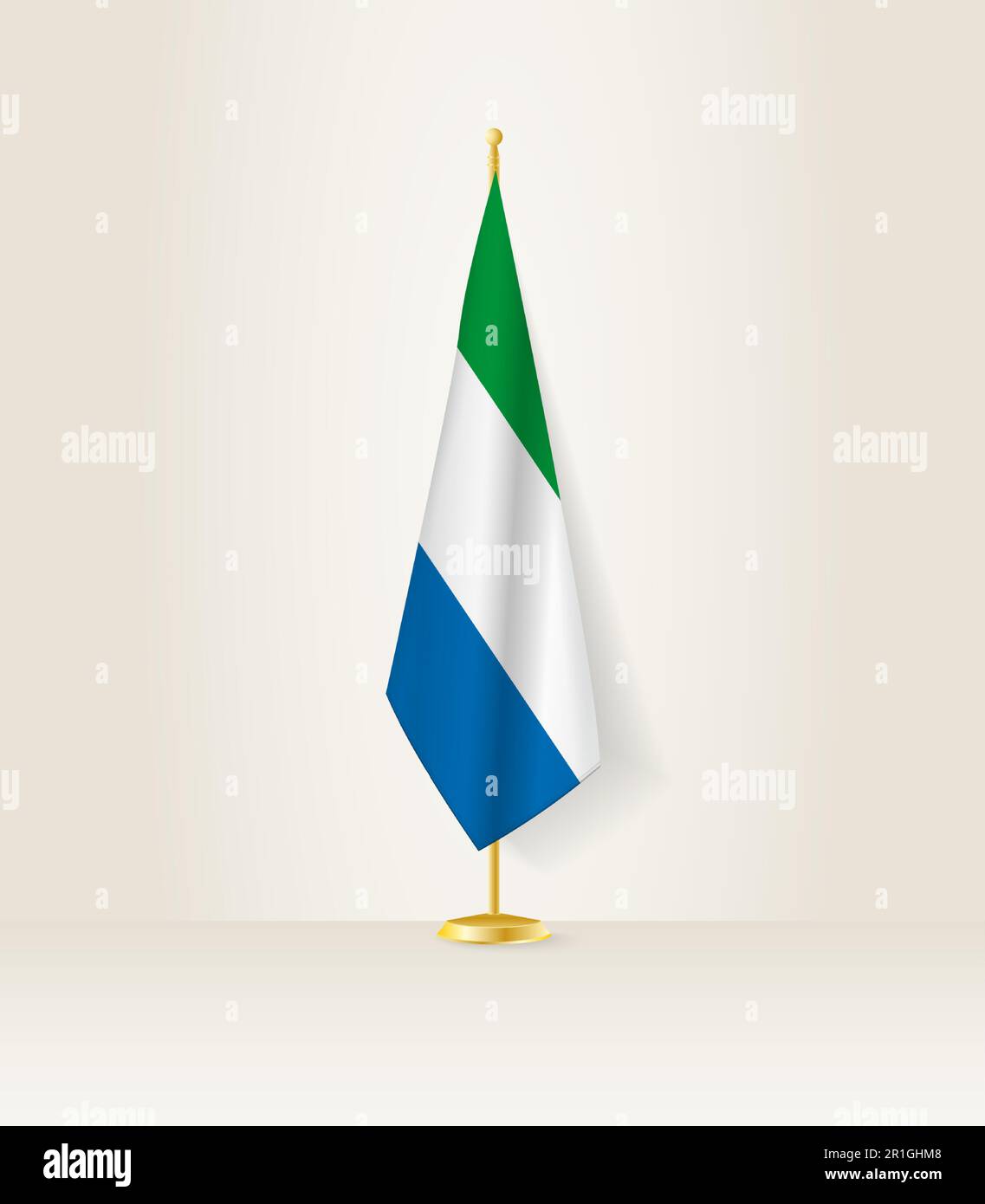 Sierra Leone flag on a flag stand. Vector illustration Stock Vector ...