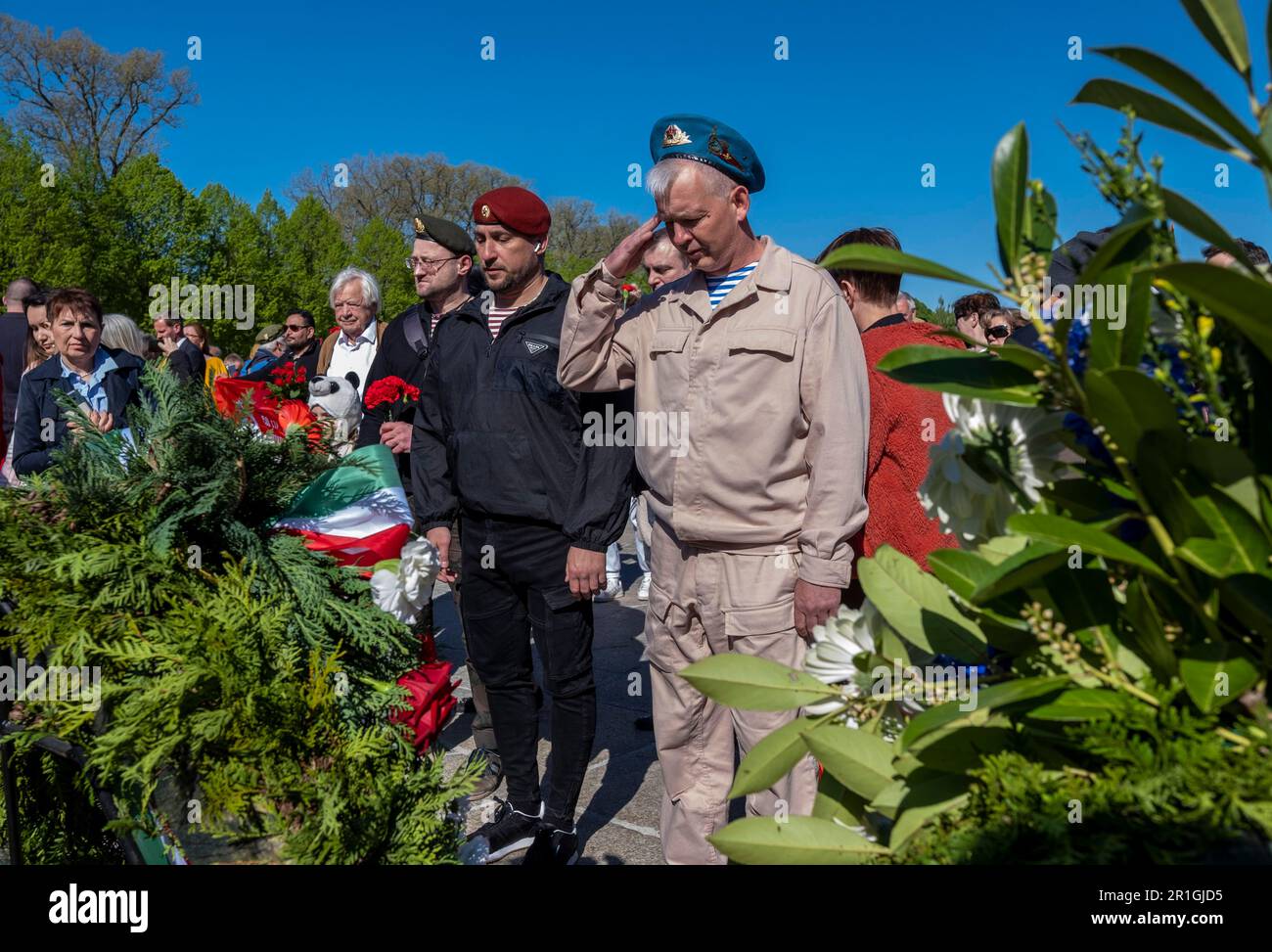 Germany, Berlin, 09.05.2023, rally at the Soviet memorial in Treptower Park, honorary tribute Stock Photo