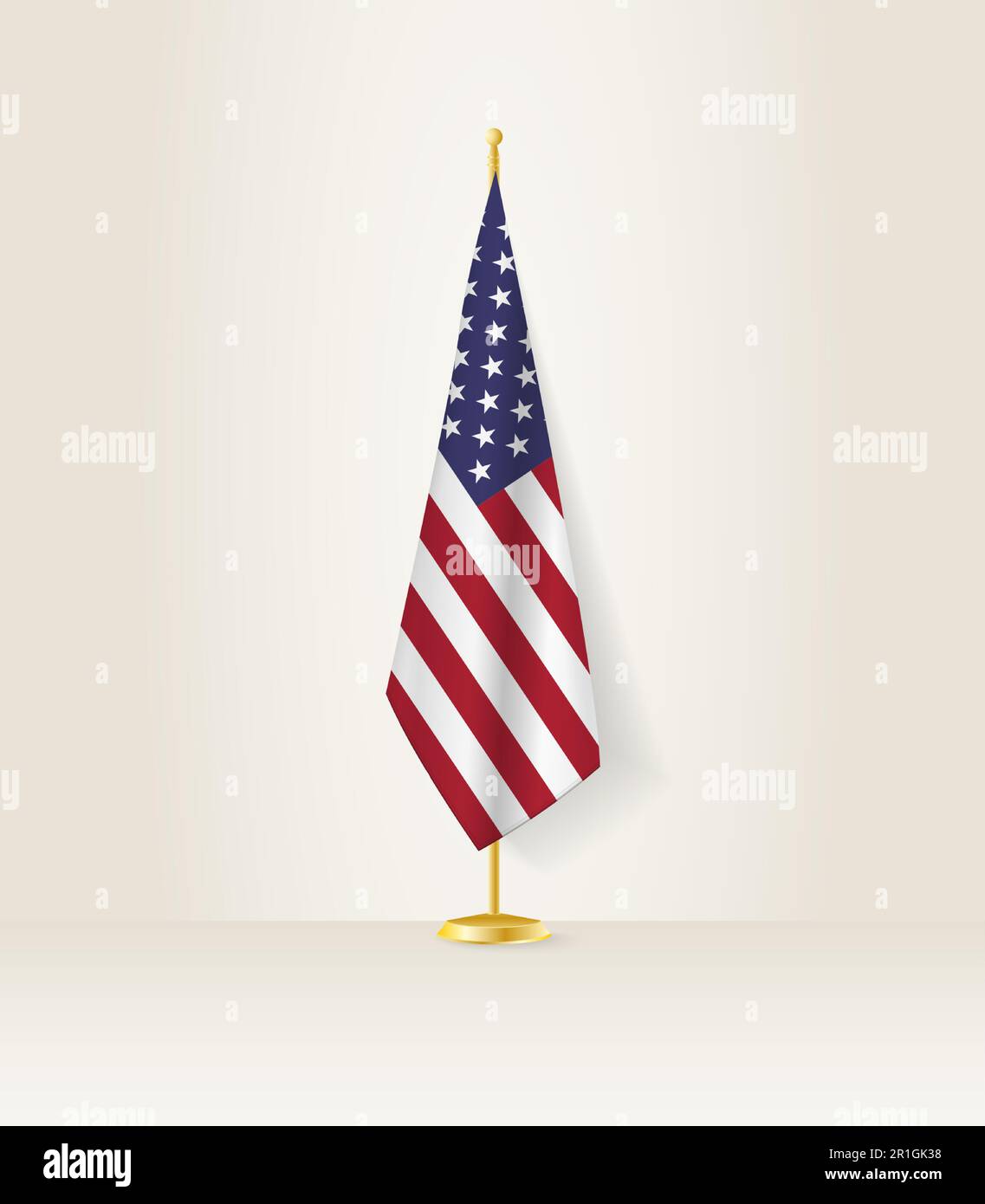 USA flag on a flag stand. Vector illustration Stock Vector Image & Art
