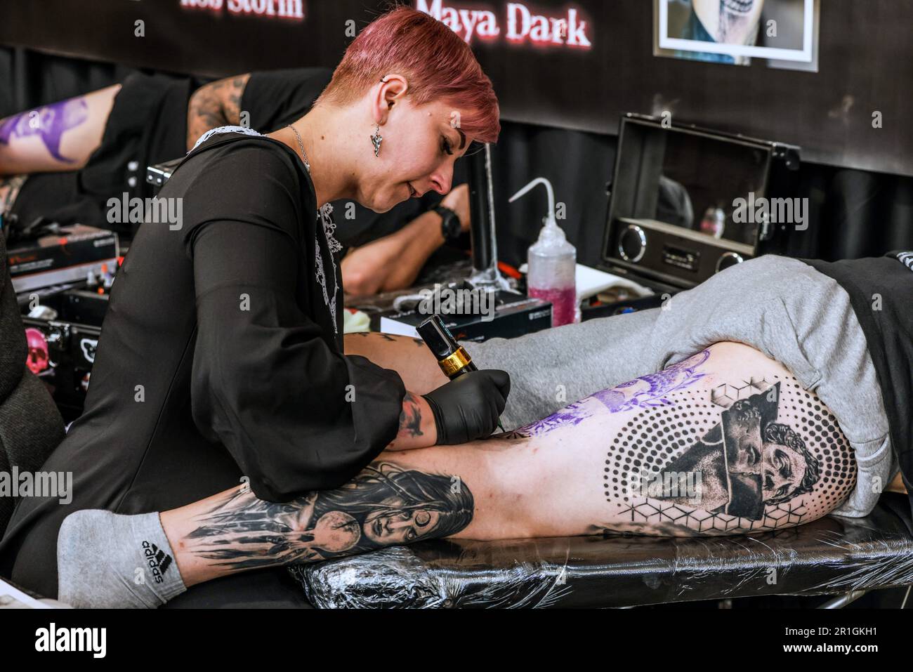 London, UK. 14th May, 2023. Featuring the best tattoo artists from across the globe, Alexandra Palace open its doors for all ink enthusiastic to get a new art work tattooed in their