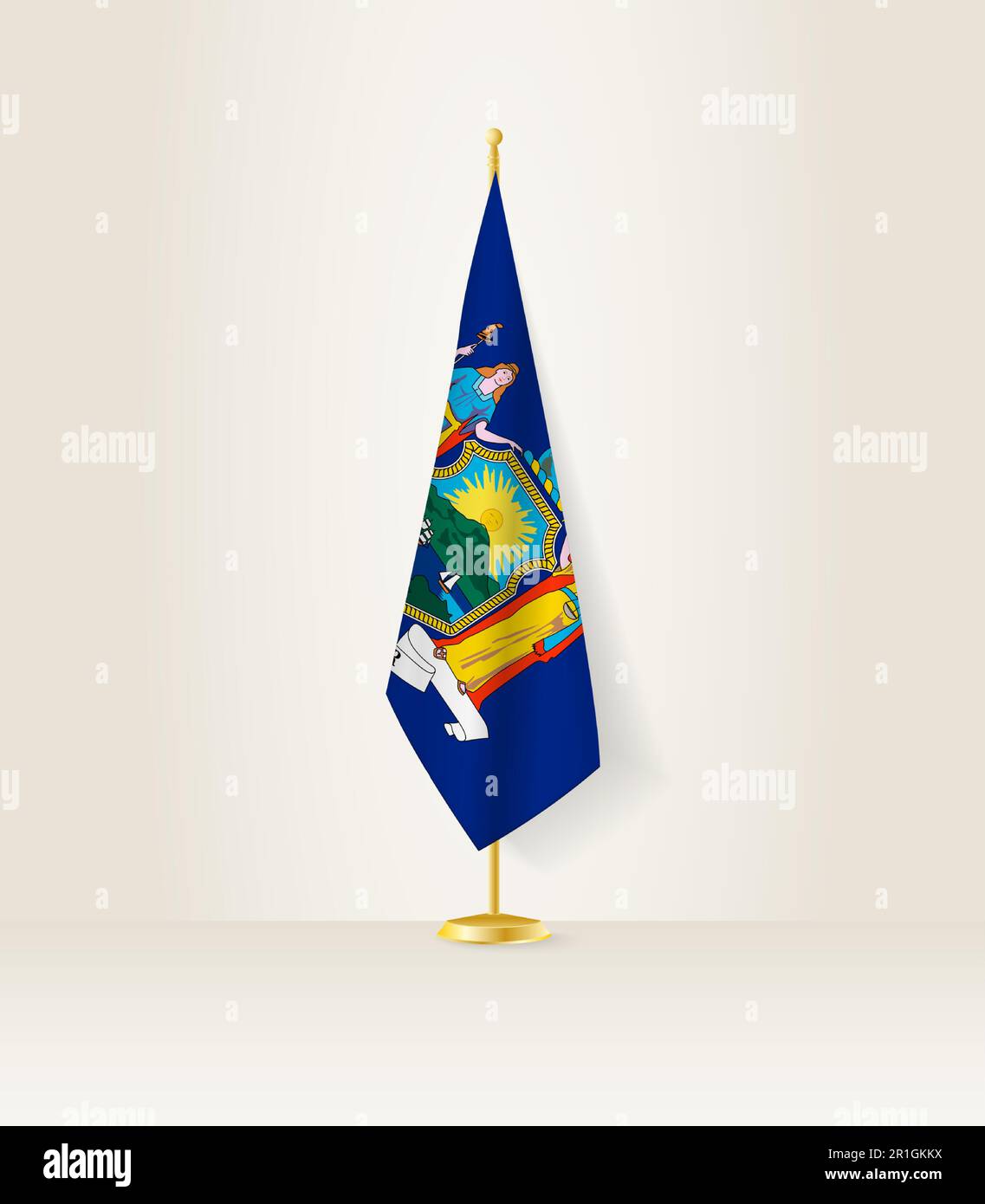 New York flag on a flag stand. Vector illustration Stock Vector Image