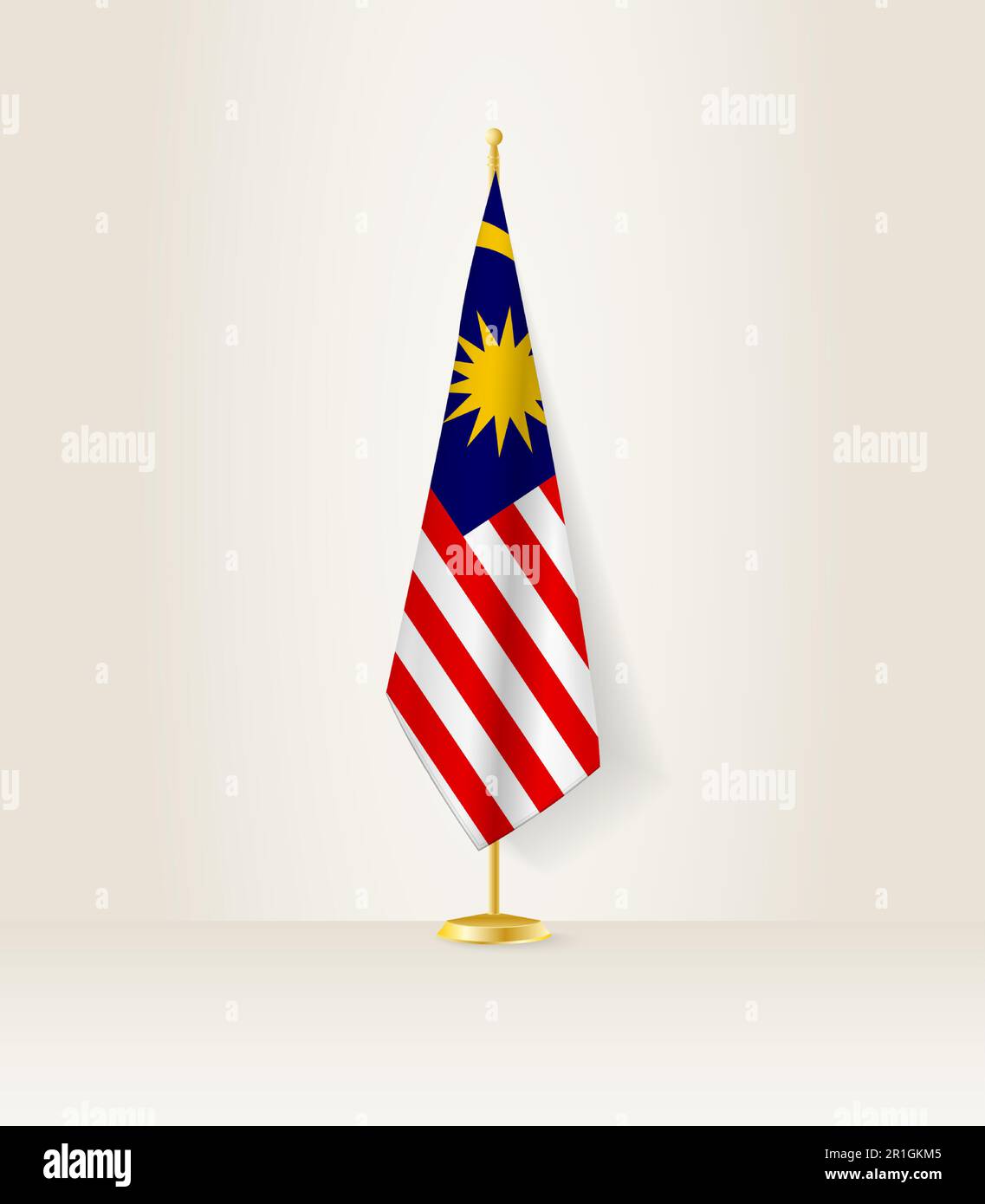 Malaysia flag on a flag stand. Vector illustration Stock Vector Image