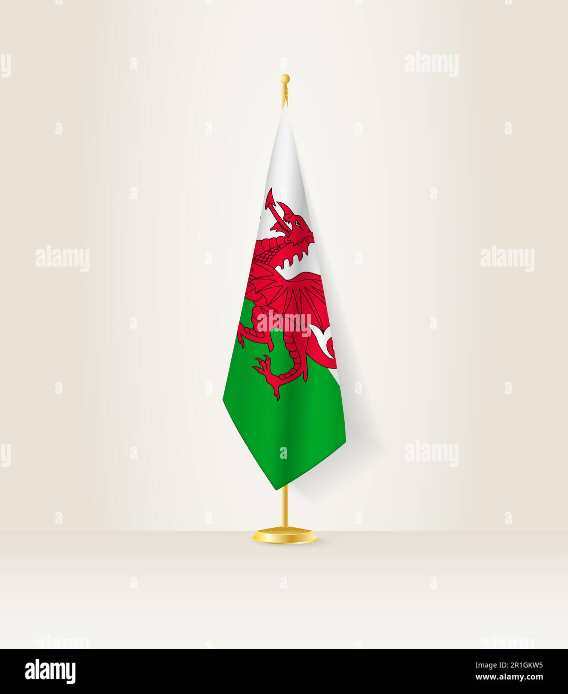 Wales flag on a flag stand. Vector illustration Stock Vector Image