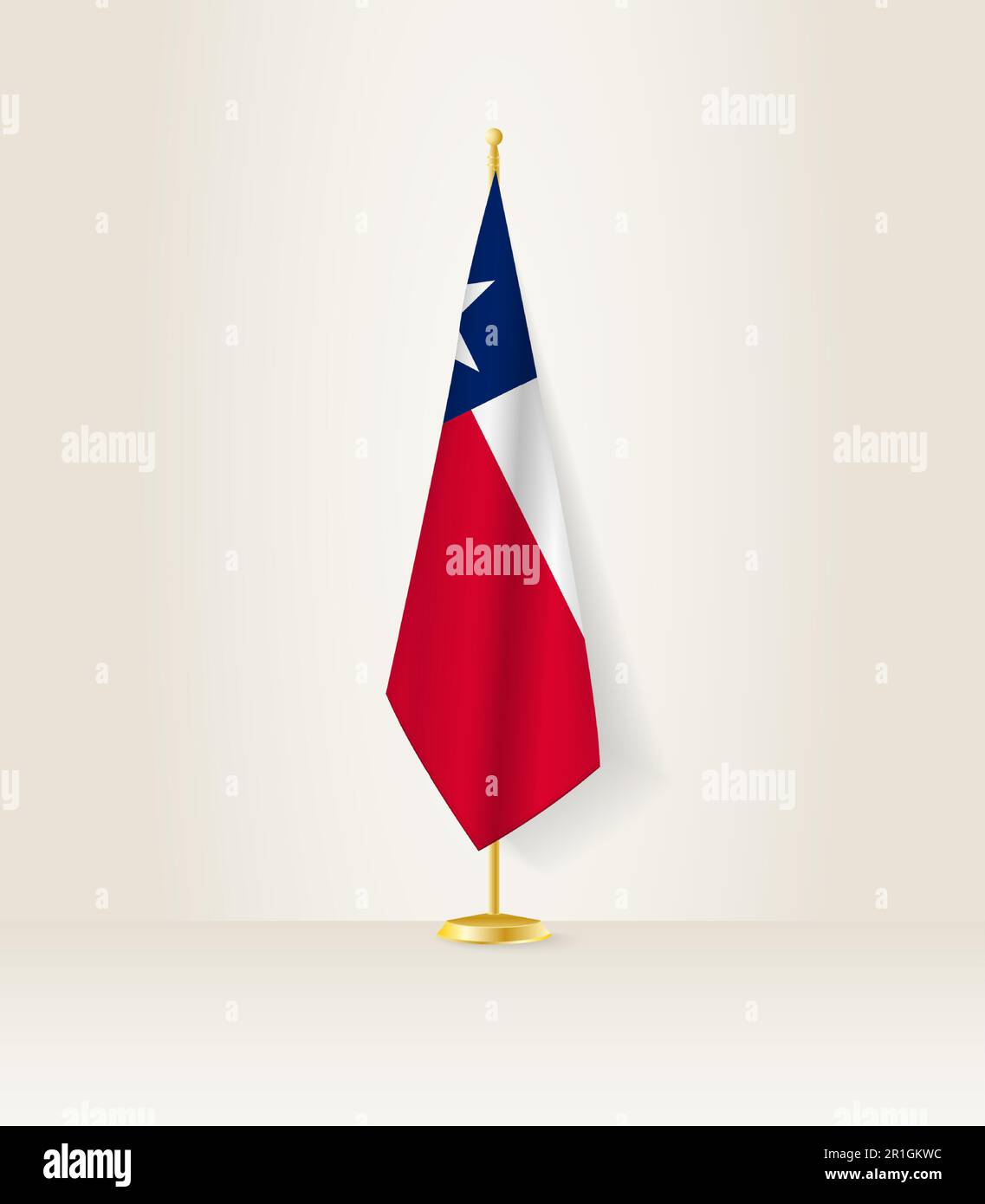 Texas flag on a flag stand. Vector illustration. Stock Vector