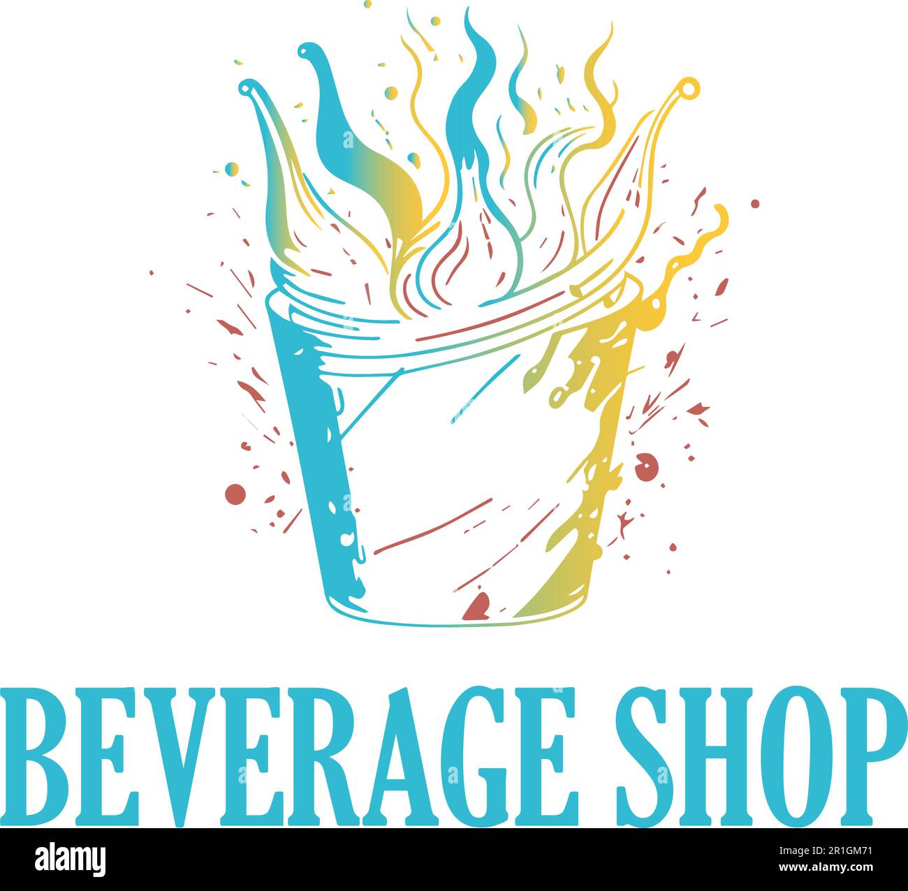 Introducing the Beverage Shop Logo Template - a high-quality vector file that's perfect for any business in the beverage industry. Stock Vector
