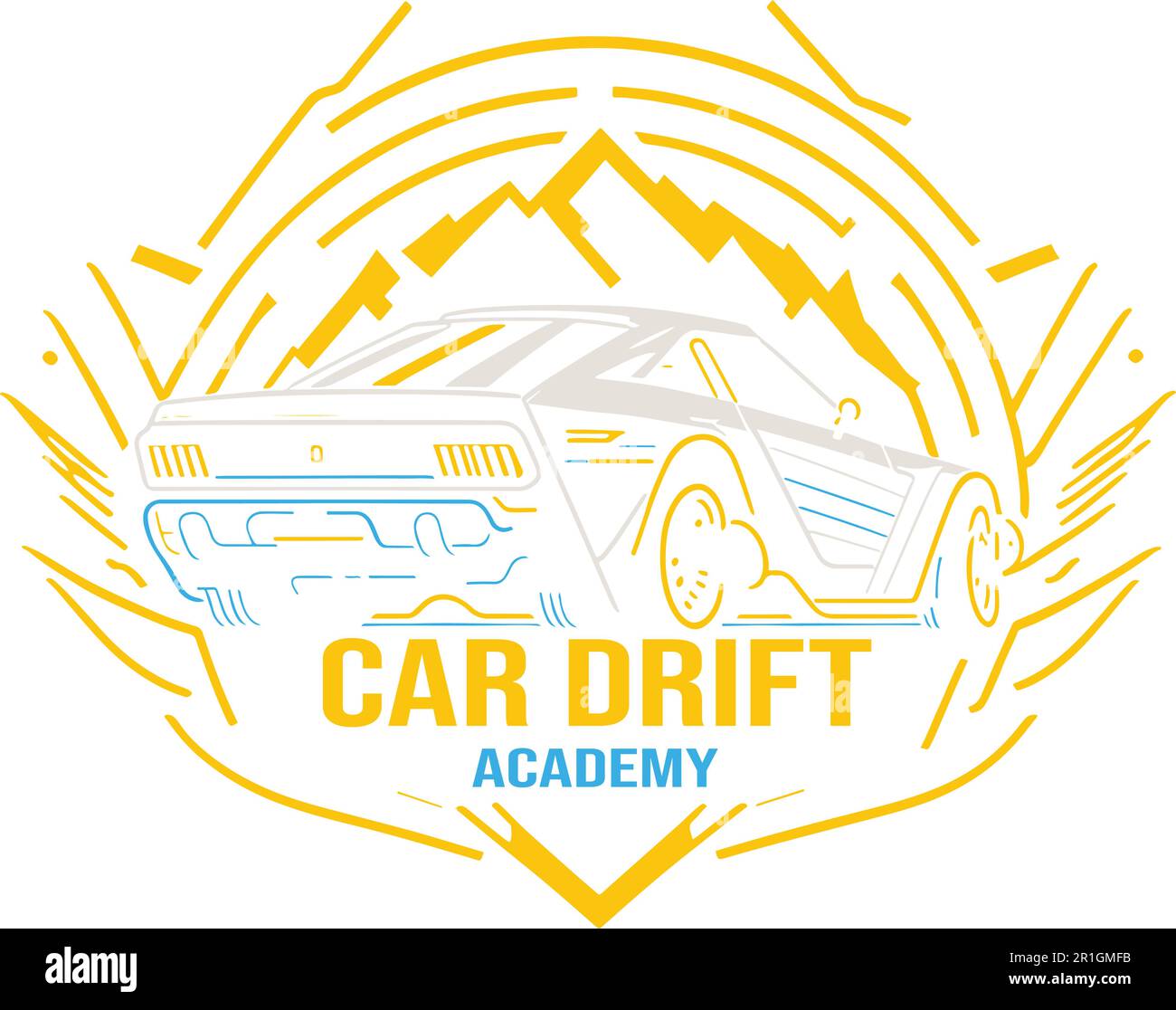 Drift Car Neon Color Sport Car Stock Vector (Royalty Free