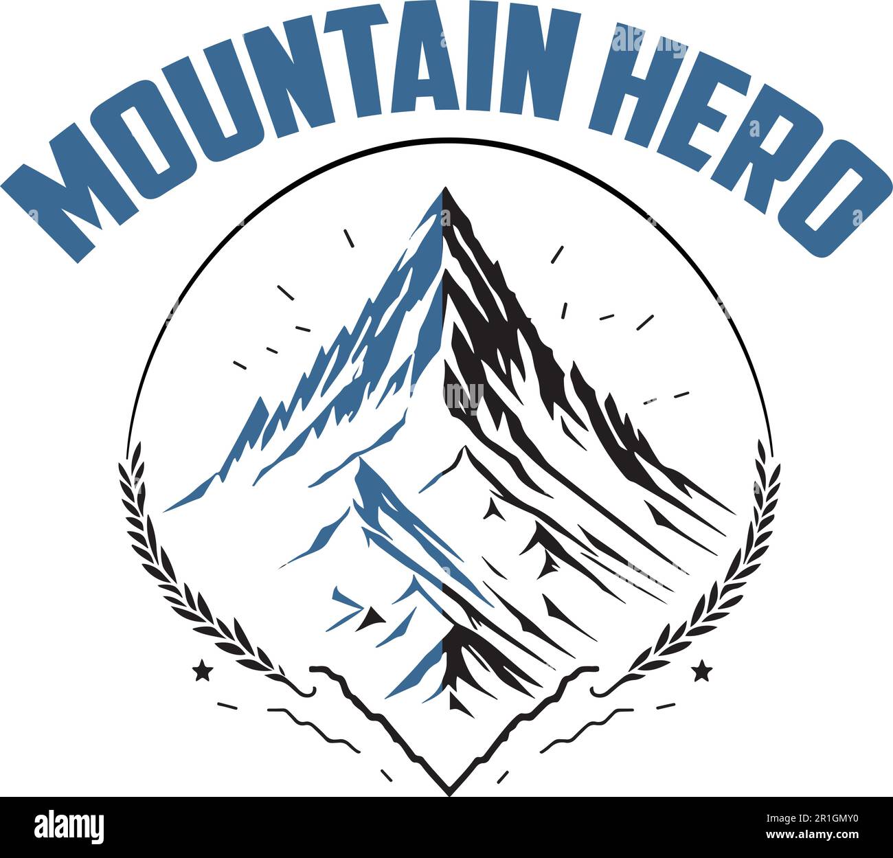 The Mountain Hero Logo Template is a great design for adventure and outdoor-related businesses. Stock Vector